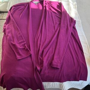 41 Hawthorn Women's Rich Purple Cardigan.  Size 2X.  New.  Tags removed to wash.